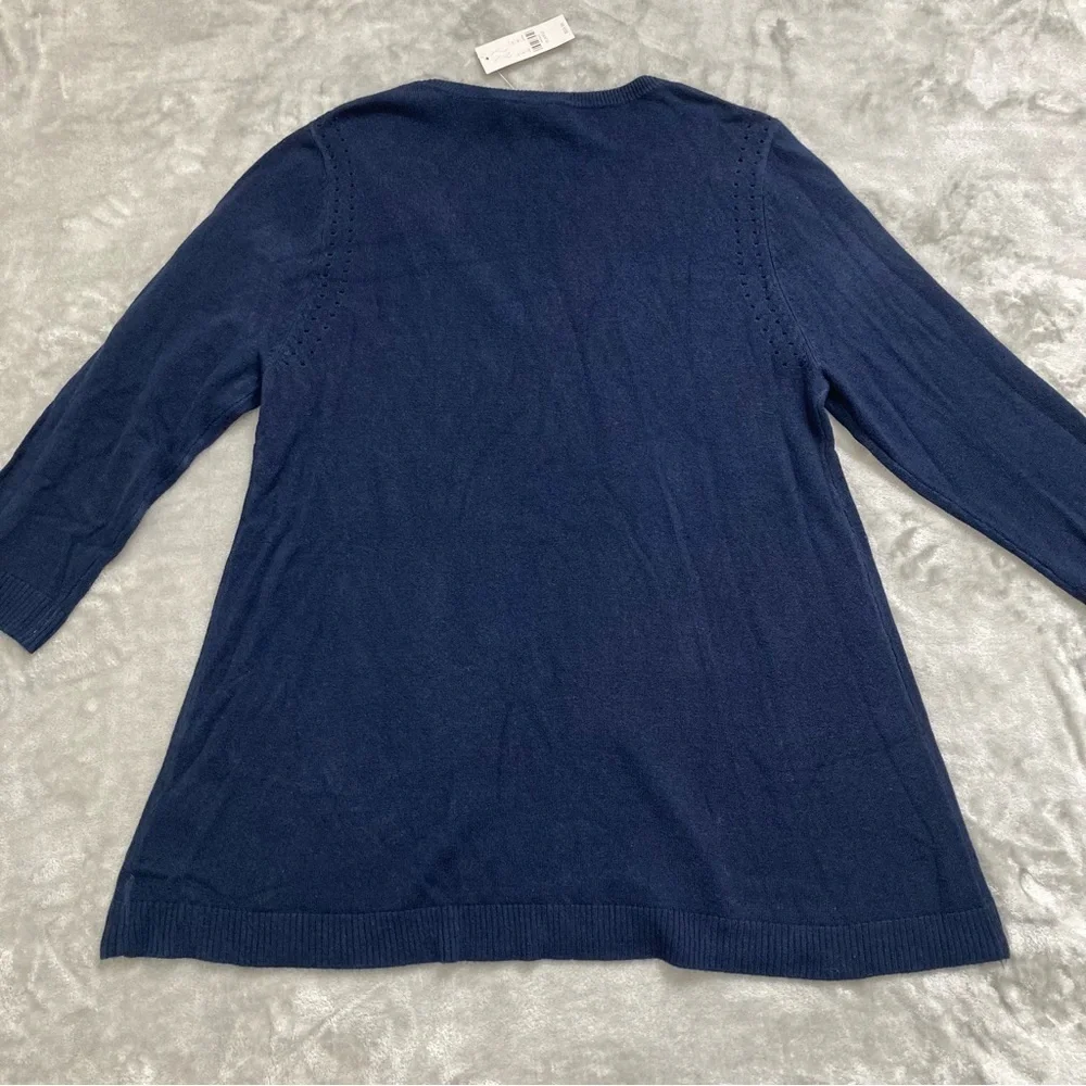New York & Company Navy Blue V-Neck Sweater Pullover Top NWT Size XL